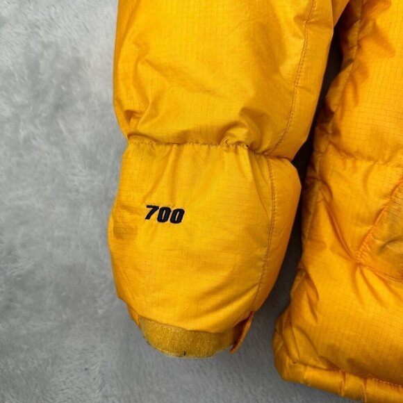 VTG The North Face 700 Down Fill Yellow Down Puffer Kids Size XL - Picture 15 of 16